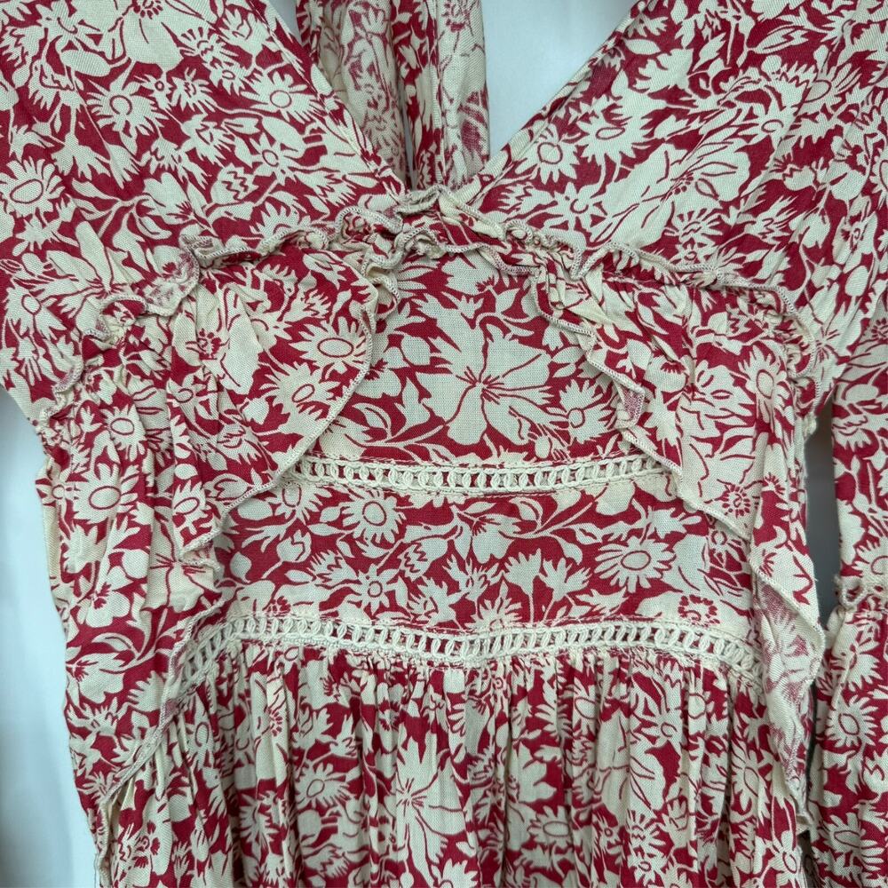 Free People Pink Floral Lace-Trim Mini Dress - Picture 7 of 11